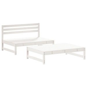 vidaXL, vidaXL 2-tlg. Garten-Lounge-Set Weiß Massivholz Kiefer, vidaXL 2-tlg. Garten-Lounge-Set Weiß Massivholz Kiefer