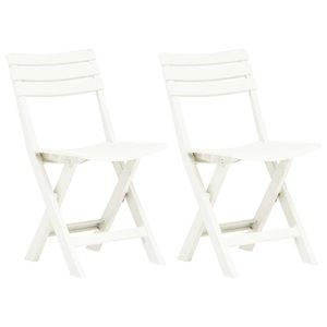 vidaXL, vidaXL Klappbare Gartenstühle 2 Stk. Kunststoff Weiß