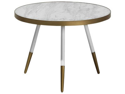 Beliani, Beliani Couchtisch weiss/Gold Marmor Optik RAMONA, 