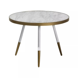 Beliani, Beliani Couchtisch weiss/Gold Marmor Optik RAMONA, 