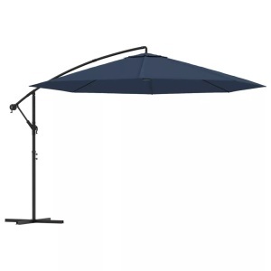 Diverse Hardware, Freiarm-Sonnenschirm 3,5 m Blau, vidaXL Ampelschirm 3,5 m Blau