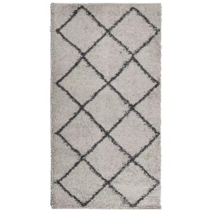 vidaXL, vidaXL Teppich Shaggy Hochflor Modern Beige und Anthrazit 80x150 cm