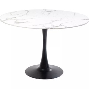 Kare Design, Tisch Schickeria Marmor weiss rund 110, Tisch Schickeria Marmor weiss rund 110