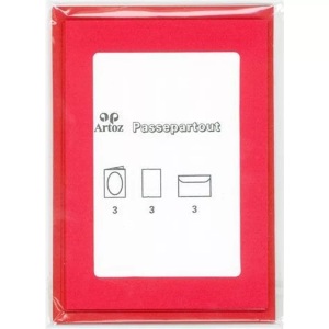 Artoz, ARTOZ Papier 1001 Passepartout A6 11012517 100/220g. rot 3 Blatt, ARTOZ Papier 1001 Passepartout A6 11012517 100/220g, rot 3 Blatt