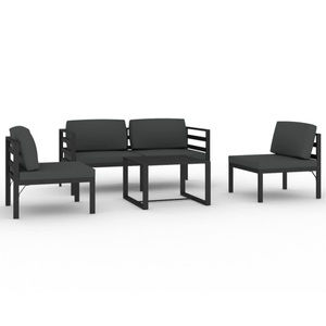 vidaXL, vidaXL 5-tlg. Garten-Lounge-Set mit Kissen Aluminium Anthrazit
