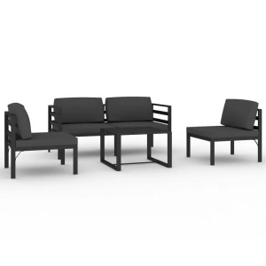 vidaXL, vidaXL 5-tlg. Garten-Lounge-Set mit Kissen Aluminium Anthrazit