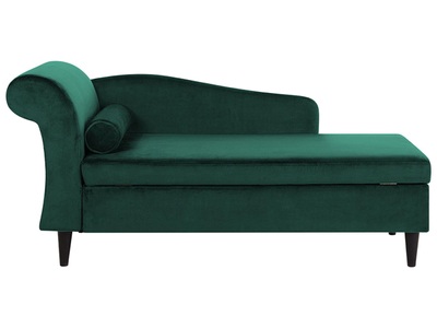 Beliani, Beliani Chaiselongue Samtstoff smaragdgrün LUIRO, Beliani - Linksseitige Chaiselounge aus Samtstoff Glamourös LUIRO, One Size, Ozeangrün