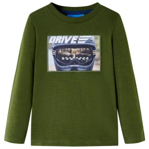 vidaXL, vidaXL Kinder-Langarmshirt Dunkles Khaki 116, vidaXL Kinder-Langarmshirt Dunkles Khaki 116