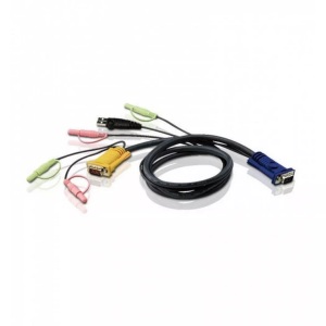 ATEN, KVM Anschlusskabel [1x VGA-Stecker - 1x VGA-Stecker, USB 1.1 Stecker A] 1.8 m Schwarz ATEN, ATEN 2L-5302U KVM Kabel VGA, USB und Audio, schwarz, 1,8 m