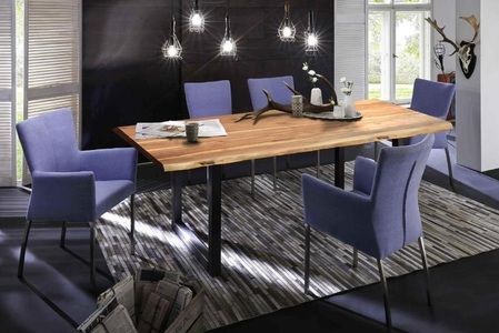 mutoni living, Esstisch Unique natur schwarz 180x90x2.6, Esstisch Unikat natur schwarz 180x90x2.6