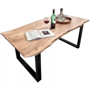 mutoni living, Esstisch Unique natur schwarz 180x90x2.6, Esstisch Unikat natur schwarz 180x90x2.6