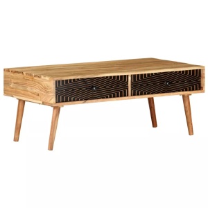 vidaXL, vidaXL Couchtisch 100x50x39 cm Massivholz Akazie, vidaXL Couchtisch 100x50x39 cm Massivholz Akazie