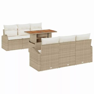 vidaXL, VidaXL - Garten-sofa-set poly-rattan, One Size, Beige