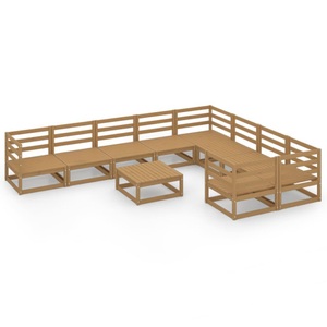 vidaXL, vidaXL 10-tlg. Garten-Lounge-Set Massivholz Kiefer, vidaXL 10-tlg. Garten-Lounge-Set Massivholz Kiefer