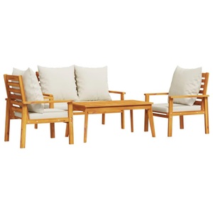 vidaXL, vidaXL 4-tlg. Garten-Lounge-Set mit Kissen Massivholz Akazie