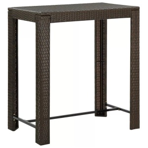 vidaXL, vidaXL Garten-Bartisch Braun 100x60,5x110,5 cm Poly Rattan