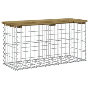 vidaXL, vidaXL Gartenbank aus Gabionen 83x31,5x42 cm Kiefernholz Imprägniert, vidaXL Gartenbank aus Gabionen 83x31,5x42 cm Kiefernholz Imprägniert