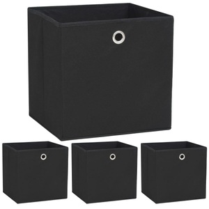 Diverse Hardware, Aufbewahrungsboxen 4 Stk. Vliesstoff 32 x 32 x 32 cm Schwarz, vidaXL Aufbewahrungsboxen 4 Stk. Vliesstoff 32x32x32 cm Schwarz