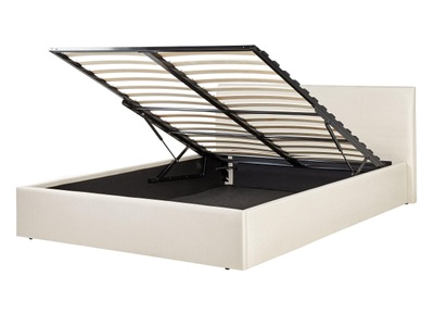Beliani, Bett mit Lattenrost aus Polyester Modern ORBEY Bett mit Lattenrost aus Polyester Modern ORBEY