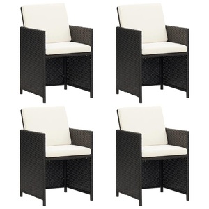 vidaXL, vidaXL Gartenstühle 4 Stk. Poly Rattan Schwarz, vidaXL Gartenstühle 4 Stk. Poly Rattan Schwarz