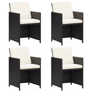 vidaXL, vidaXL Gartenstühle 4 Stk. Poly Rattan Schwarz, vidaXL Gartenstühle 4 Stk. Poly Rattan Schwarz