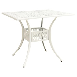 vidaXL, vidaXL Gartentisch Weiß 90x90x73 cm Aluminiumguss