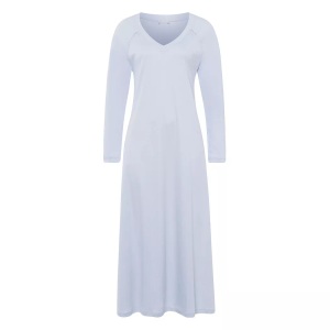 Hanro, Pure Essence - Nachthemd Langarm Damen Blau XS