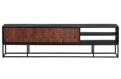 mutoni casual, TV-Lowboard Nuts Sheesham Nussbaum schwarz, TV-Lowboard Nuts Sheesham Nussbaum schwarz