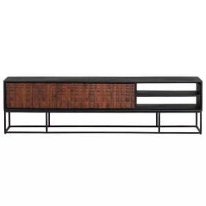 mutoni casual, TV-Lowboard Nuts Sheesham Nussbaum schwarz, TV-Lowboard Nuts Sheesham Nussbaum schwarz