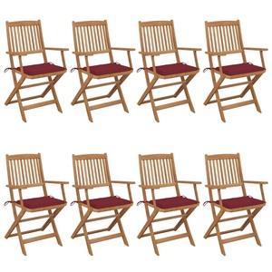 vidaXL, vidaXL Klappbare Gartenstühle 8 Stk. mit Kissen Massivholz Akazie