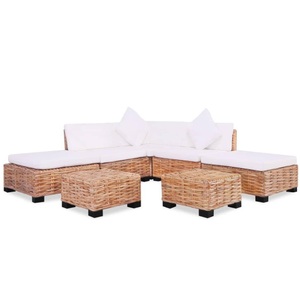 vidaXL, vidaXL Sofagarnitur 18-tlg. Natürliches Rattan