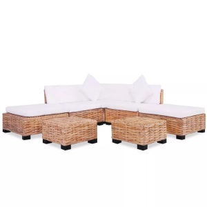 vidaXL, vidaXL Sofagarnitur 18-tlg. Natürliches Rattan