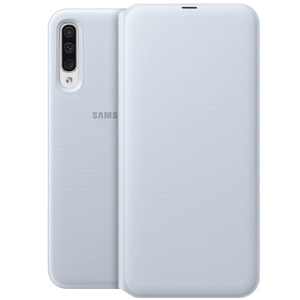 Samsung, Samsung Galaxy A50 Leder Wallet Cover Tasche Weiss (EF-WA505PWEGWW), 