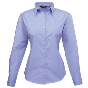 Premier, Popeline Bluse Arbeitshemd Damen Blau 50, PREMIER - Popeline Bluse Arbeitshemd, für Damen, Blau, Größe 50