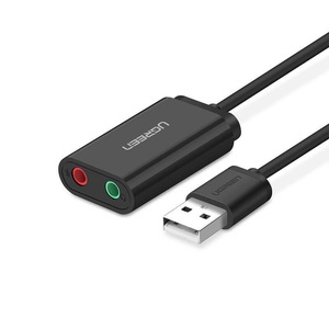 Ugreen, Ugreen USB 2.0 externer Soundadapter - Schwarz, UGREEN 30724 - Externe USB Soundkarte (Schwarz)
