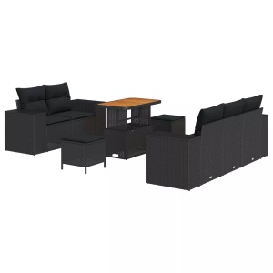 vidaXL, VidaXL - Garten-sofa poly-rattan, One Size, Schwarz