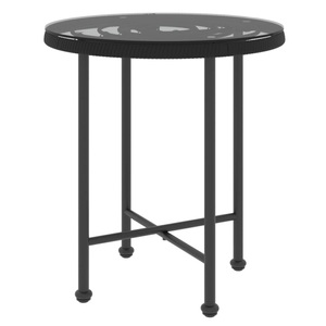 vidaXL, vidaXL Esstisch Schwarz Ø50 cm Hartglas und Stahl