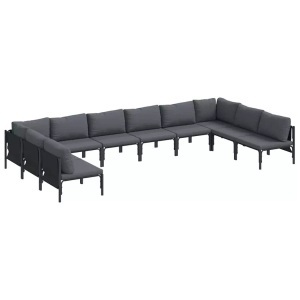 vidaXL, VidaXL - Garten-sofa stahl, One Size, Grau, VidaXL - Garten-sofa stahl, One Size, Schwarz