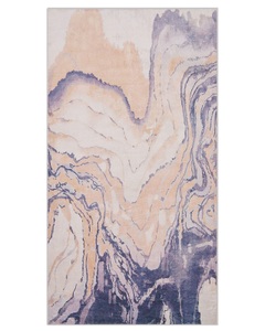 Beliani, Beliani Teppich beige-blau 80 x 150 cm Kurzflor GEBZE, Beliani - Teppich aus Polyester Modern GEBZE, 80X150CM, Rauch
