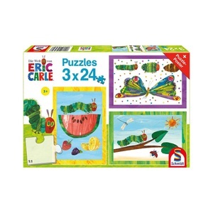 undefined, Raupe-Kokon-Schmetterling, 3x24 Teile (Puzzle) - Kinderpuzzle Die kleine Raupe Nimmersatt 3x24 Teile, Raupe-Kokon-Schmetterling 3x24 Teile (Puzzle)