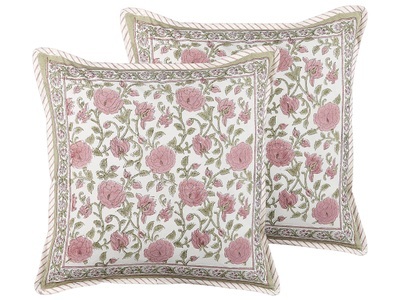 Beliani, Kissen 2er Set aus Baumwolle Klassisch CELTIS Kissen 2er Set aus Baumwolle Klassisch CELTIS, Beliani - Dekokissen 2er Set aus Baumwolle Landhausstil CELTIS, One Size, Pink