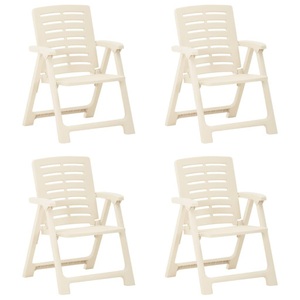 vidaXL, vidaXL Gartenstühle 4 Stk. Kunststoff Weiß, 