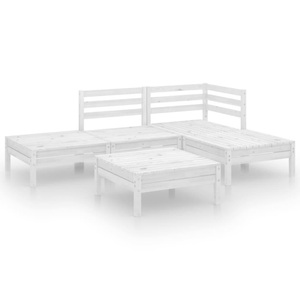 vidaXL, vidaXL 5-tlg. Garten-Lounge-Set Massivholz Kiefer Weiß