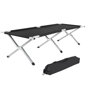 TecTake, Feldbett Aus Aluminium Unisex Schwarz ONE SIZE, Tectake - Feldbett aus Aluminium, One Size, Schwarz