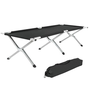 TecTake, Feldbett Aus Aluminium Unisex Schwarz ONE SIZE, Tectake - Feldbett aus Aluminium, One Size, Schwarz