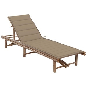 vidaXL, vidaXL Garten-Sonnenliege mit Auflage Bambus, 