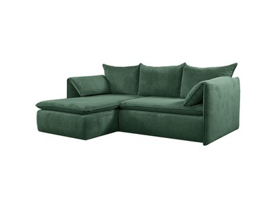 Vente-unique, Ecksofa mit Schlaffunktion - Ecke links - Cord - Grün - TEODORA Ecksofa mit Schlaffunktion - Ecke links - Cord - Grün - TEODORA