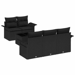 vidaXL, VidaXL - Outdoor-sofa poly-rattan, One Size, Schwarz