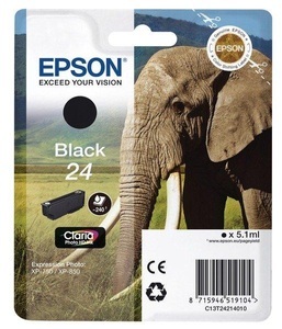 Epson, Epson T24 schwarz Tintenpatrone, Epson Tintenpatrone, schwarz, T242140, (360 Seiten)