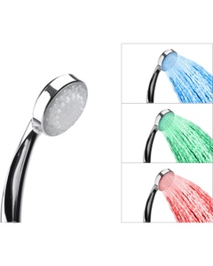 Beliani, Beliani Duschbrause LED Beleuchtung bunt LORDAL Handbrause, Beliani - Duschkopf aus Kunststoff LORDAL, One Size, Antikes Silber